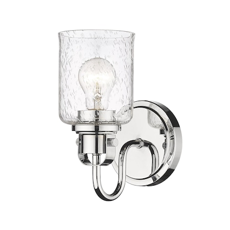 Z-Lite Kinsley 1 Light Wall Sconce, Chrome And Clear Seeded 340-1S-CH